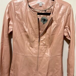 Isaac Mizrahi Live Floral leather blazer jacket. NWOT